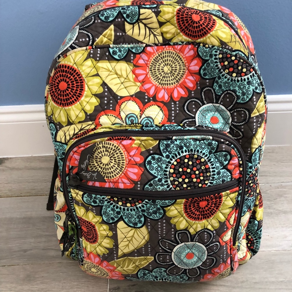 Vera Bradley backpack large with cup holders